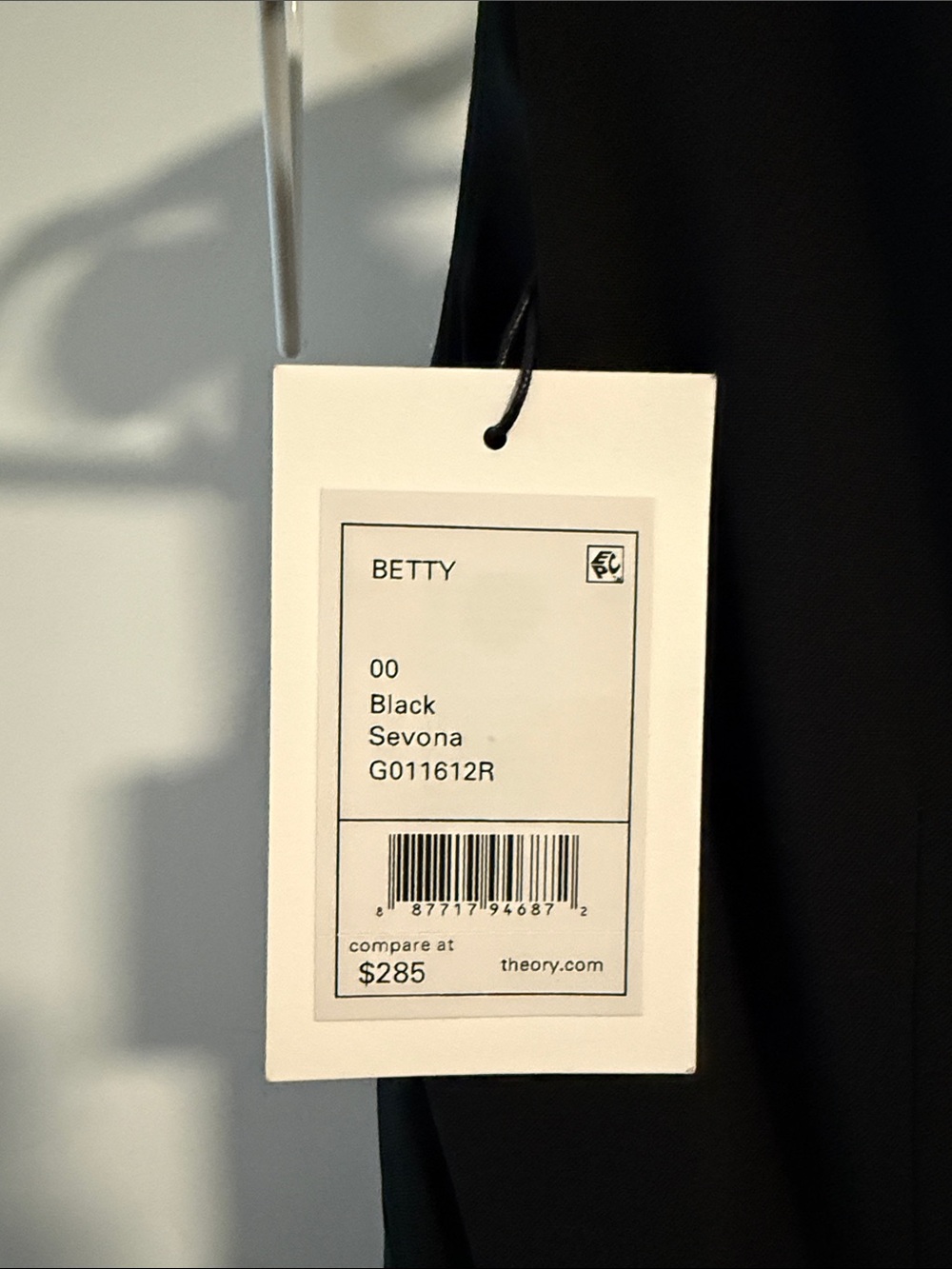 NWT Theory Betty Black Sheath Dress - Picture 2 of 3